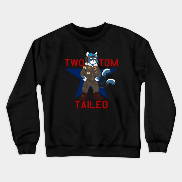 Two Tailed Tom - - Pilot Star - - Tagged Crewneck Sweatshirt by Two Tailed Tom